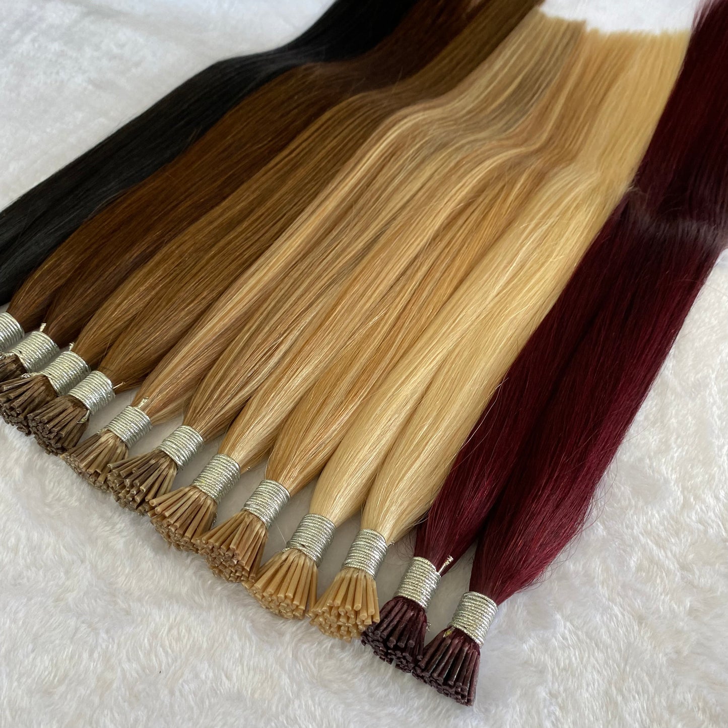 I Tip Cuticle remy aligned keratin u flat i tip human hair extensions loose wave flat tip hair extensions flat-tip hair extension