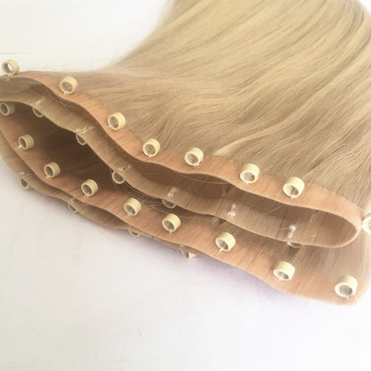 Bead Hair Weft Factory Indian Virgin Human Hair Extensions Wefts Double Drawn Colorful Human Micro Beaded Weft