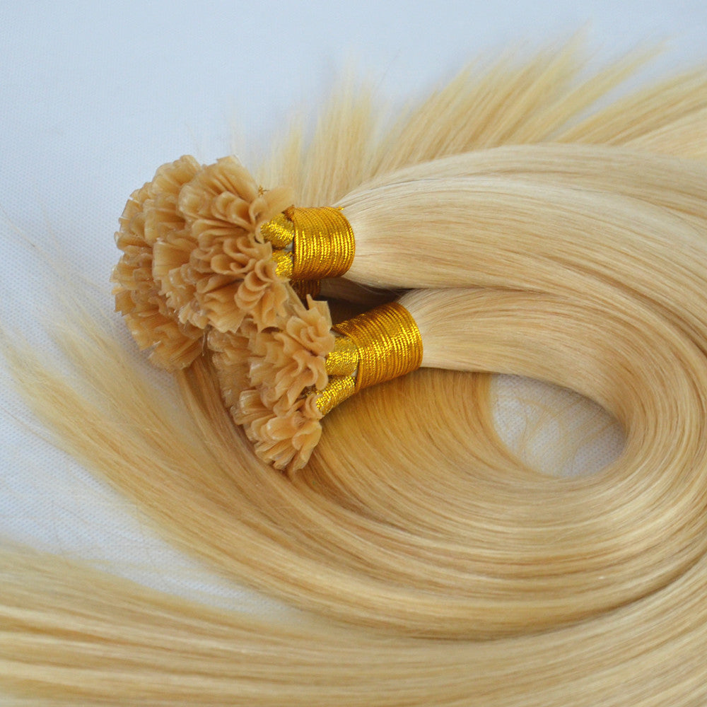 U Tip human remy flat tip prebonded hair extension product namei/u/v/flat tip bonding micro l hair extension