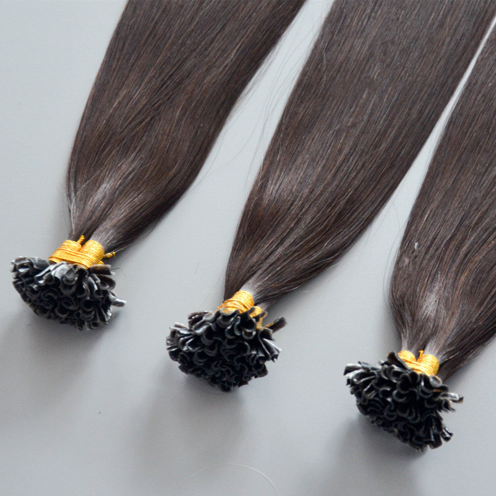 U Tip Best quality Keratin I U Flat tip hair extension double drawn bone straight human hair extensions 1 buyer